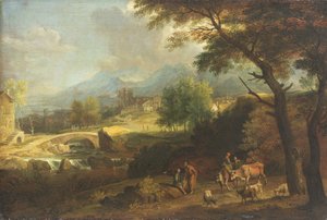 Herders in een landschap